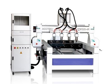 Multi heads cnc router with rotary